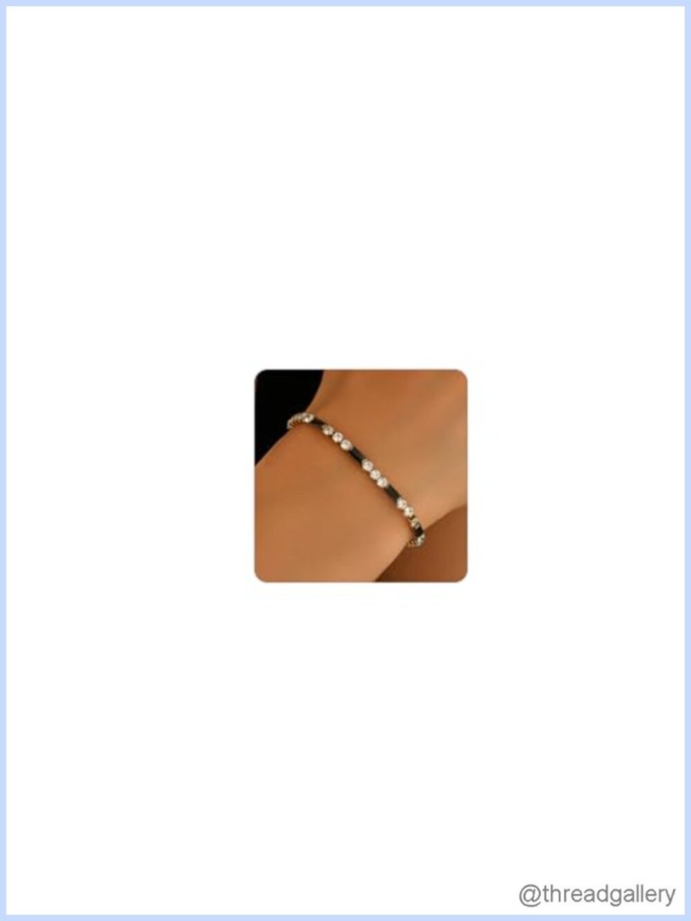18K Gold Plated Tennis Bracelet Stainless Steel 3mm CZ Dainty